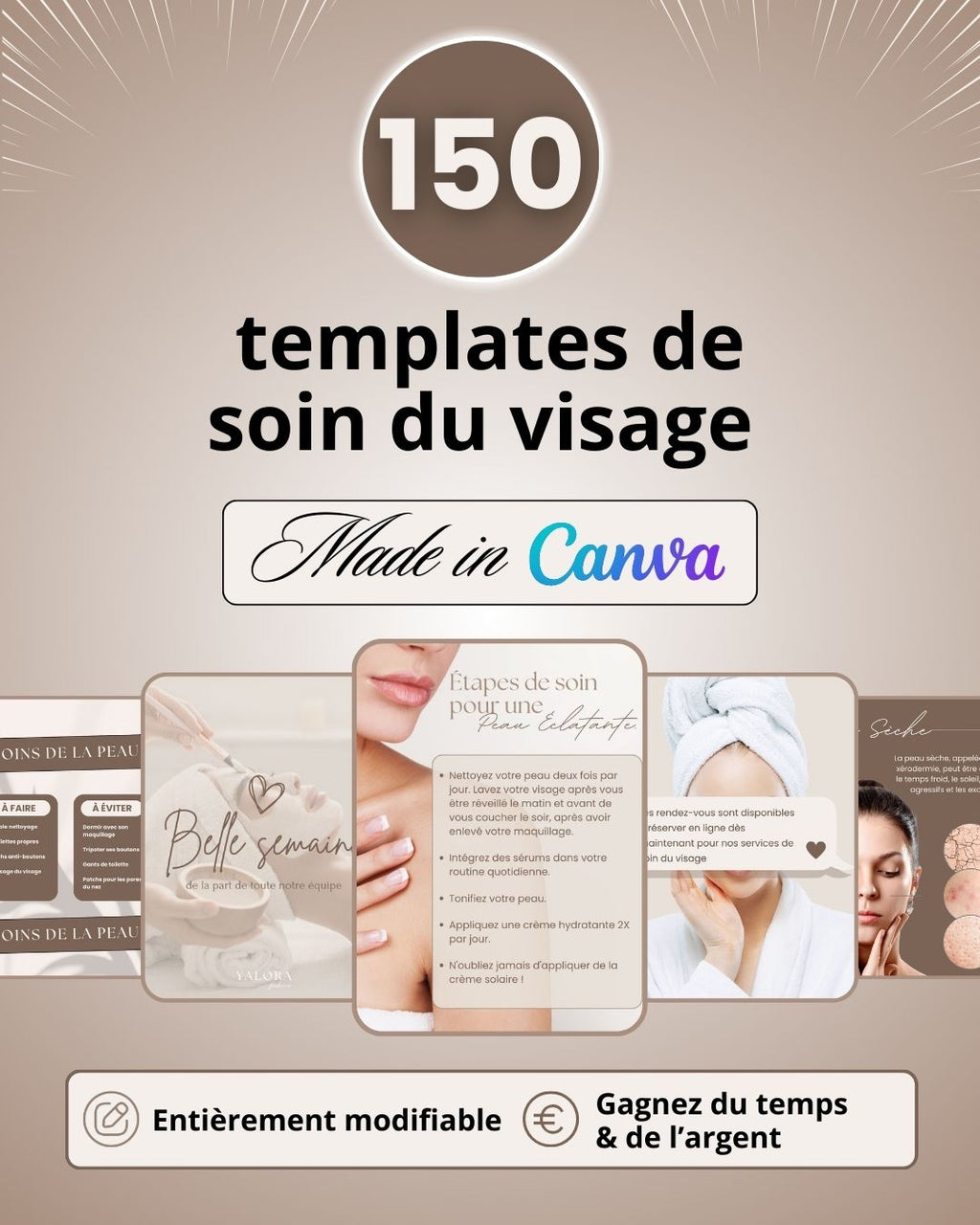 Pack Instagram Soin du Visage – Posts, Stories & Covers