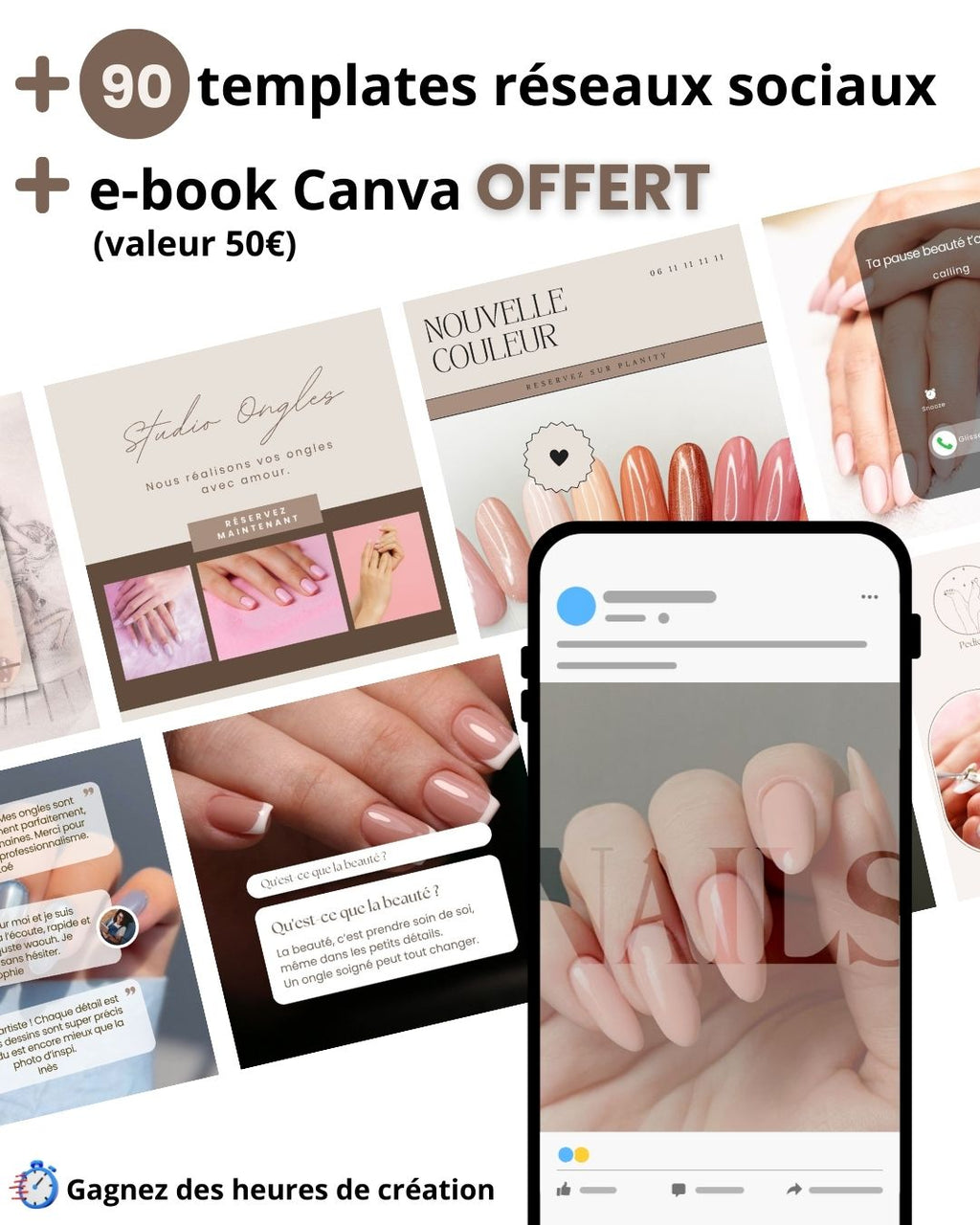 Pack Instagram Onglerie – Posts, Stories & Covers